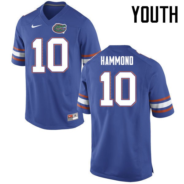 Florida Gators Youth #10 Josh Hammond College Football Jerseys Blue